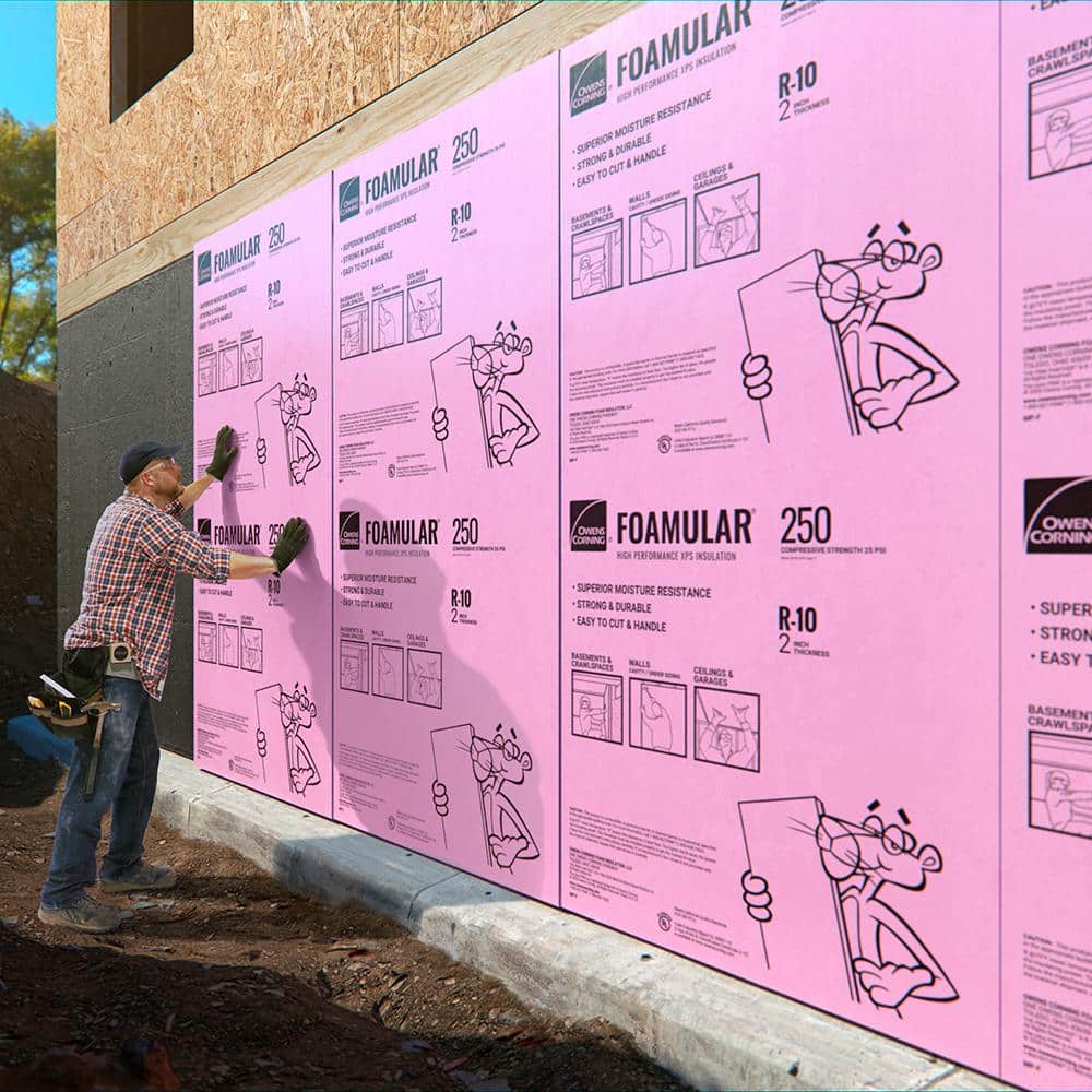 Owens Corning FOAMULAR 250 (25 psi) R-12.5 XPS Foam Board Insulation, 2-1/2 in. x 4 ft. x 8 ft., Scored Square Edge