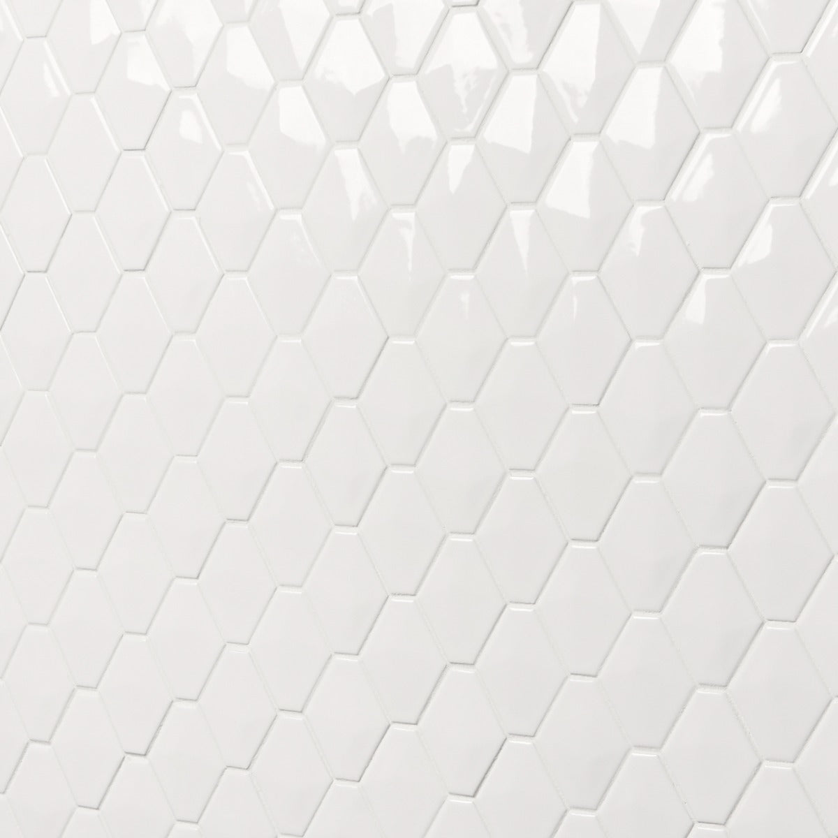 Brookline Diamond Cloud White 3x4 Glossy Ceramic Mosaic Tile