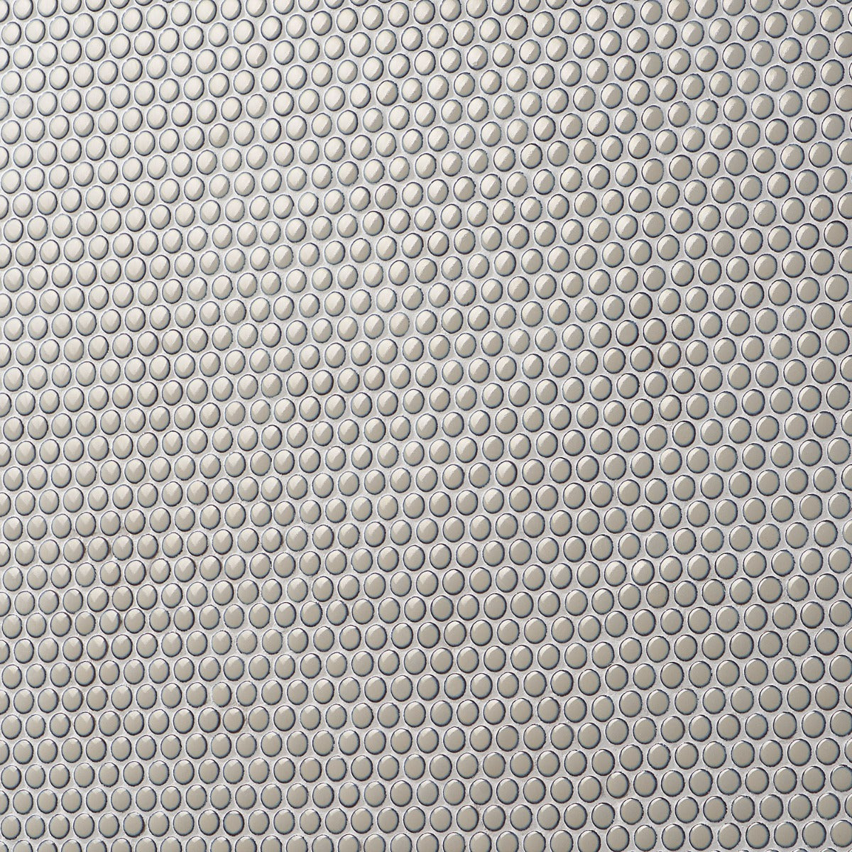 Eden Latte Beige Rimmed Penny Round Polished Porcelain Mosaic Tile