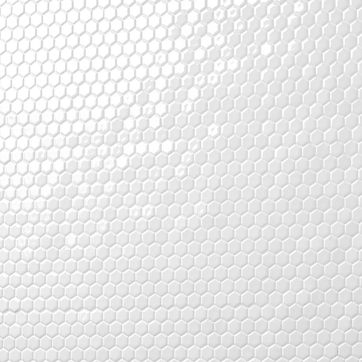 Eden White 1" Hexagon Polished Porcelain Mosaic Tile