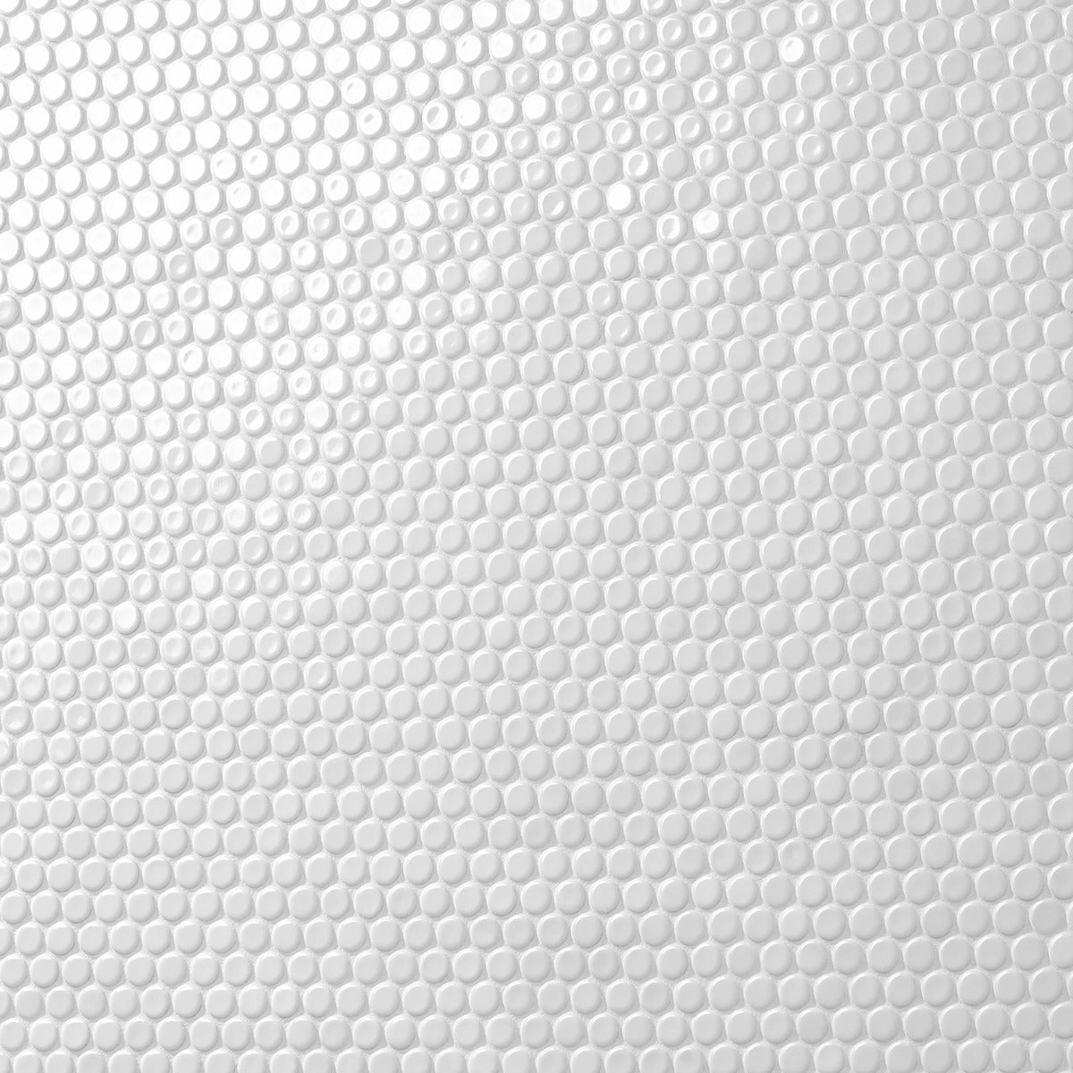 Eden White Penny Round Polished Porcelain Mosaic Tile