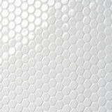 Paradise White Penny Round Polished Porcelain Mosaic Tile - 12" x 13"