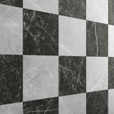 Fortunato Amani Gray and Nero Marquina Black 12x12 Matte Porcelain Checkerboard Tile