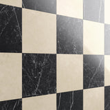 Fortunato Checkerboard Porcelain Tile - 12x12 Polished Marble Look
