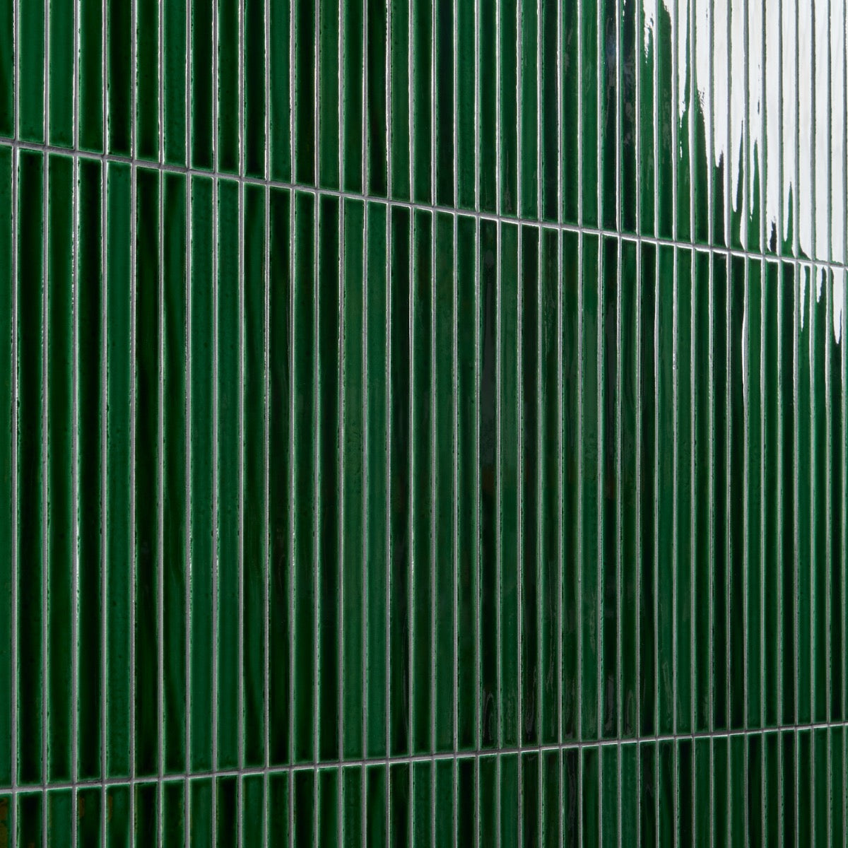 Kanbina Jungle Green 5x18 Crackled Glossy Ceramic Mosaic Tile