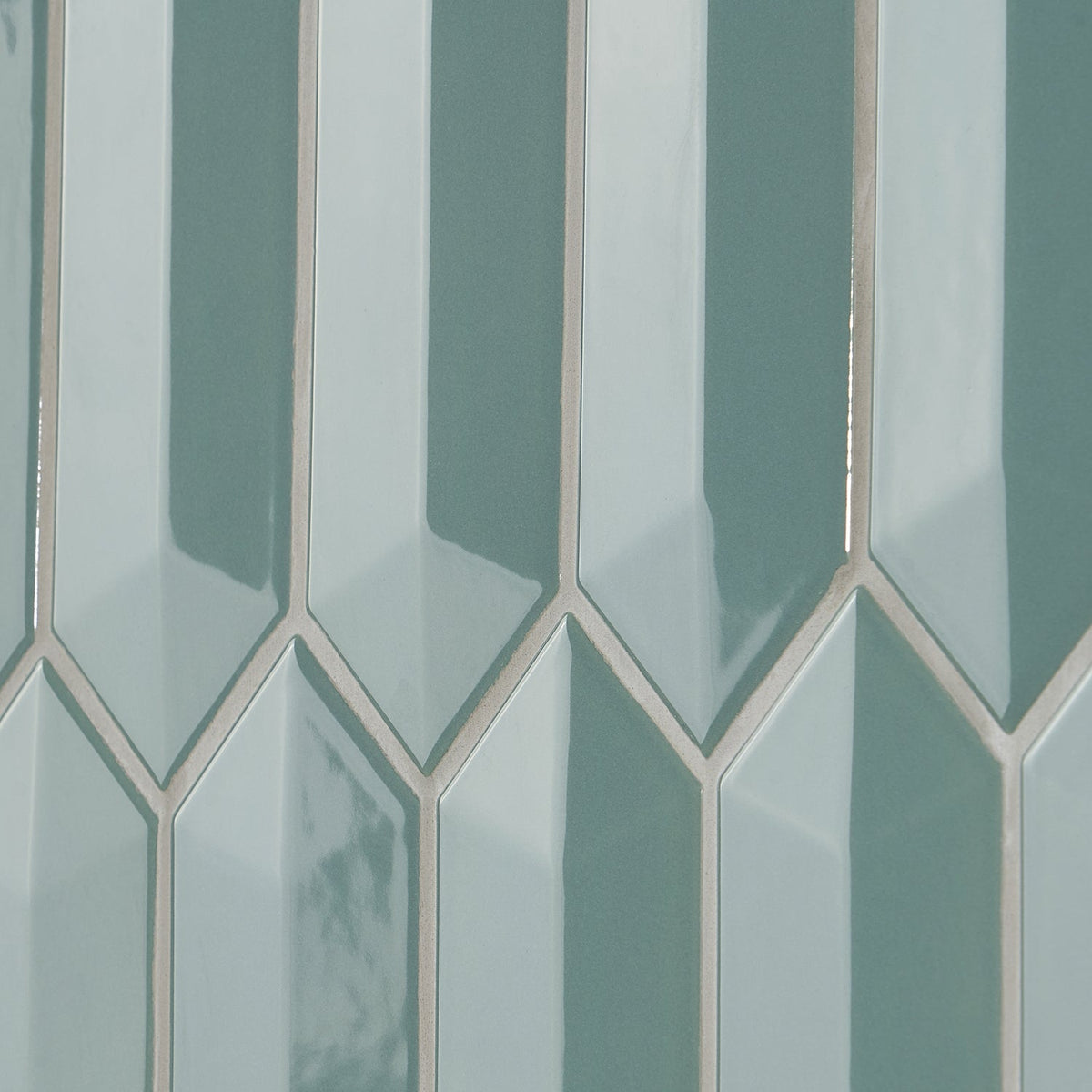 Kent Jade Green 3D Picket Polished Ceramic Wall Tile - Lux Tile