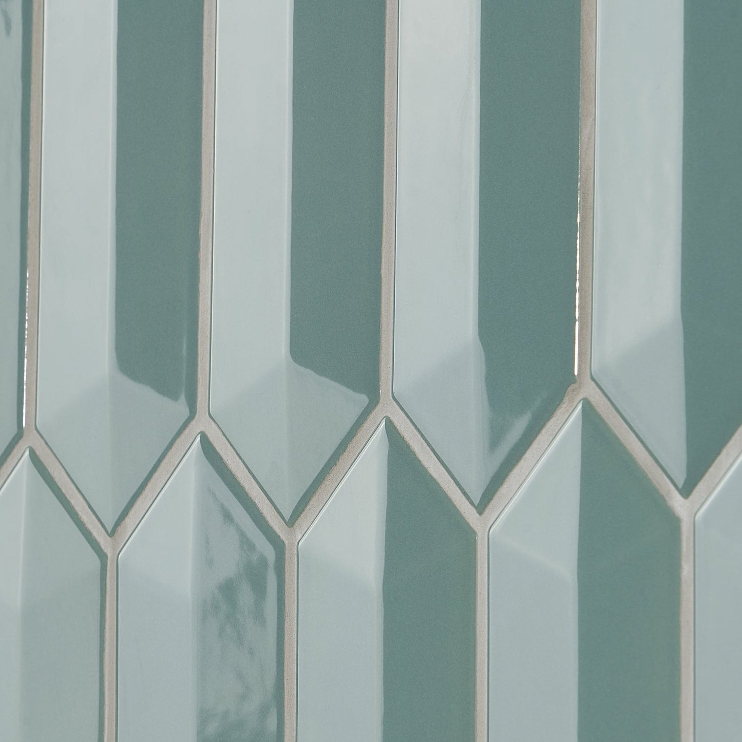 Kent Jade Green 3D Picket Polished Ceramic Wall Tile - Lux Tile