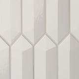 Kent White 3D Picket Polished Ceramic Wall Tile - 2x13