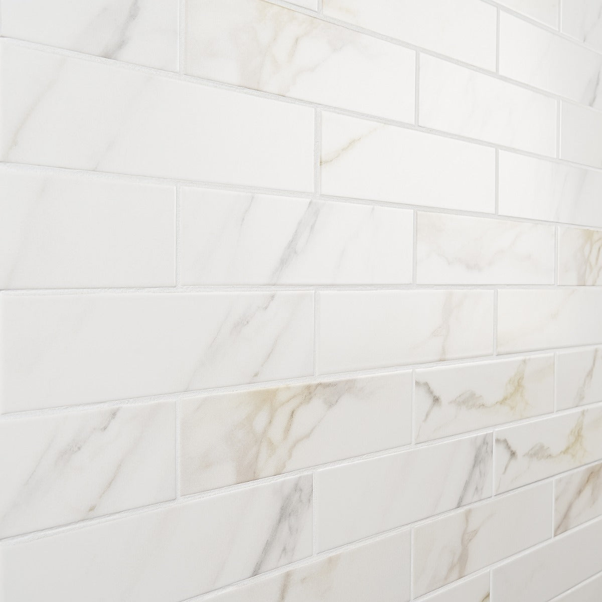 Amalfi Calacatta Matte Ceramic Subway Tile 3x12 - Lux Tile