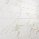 Amalfi Calacatta Matte Ceramic Subway Tile 3x12 - Lux Tile