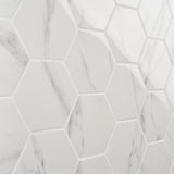 Amalfi Statuario White 6" Hexagon Polished Porcelain Tile - Lux Tile