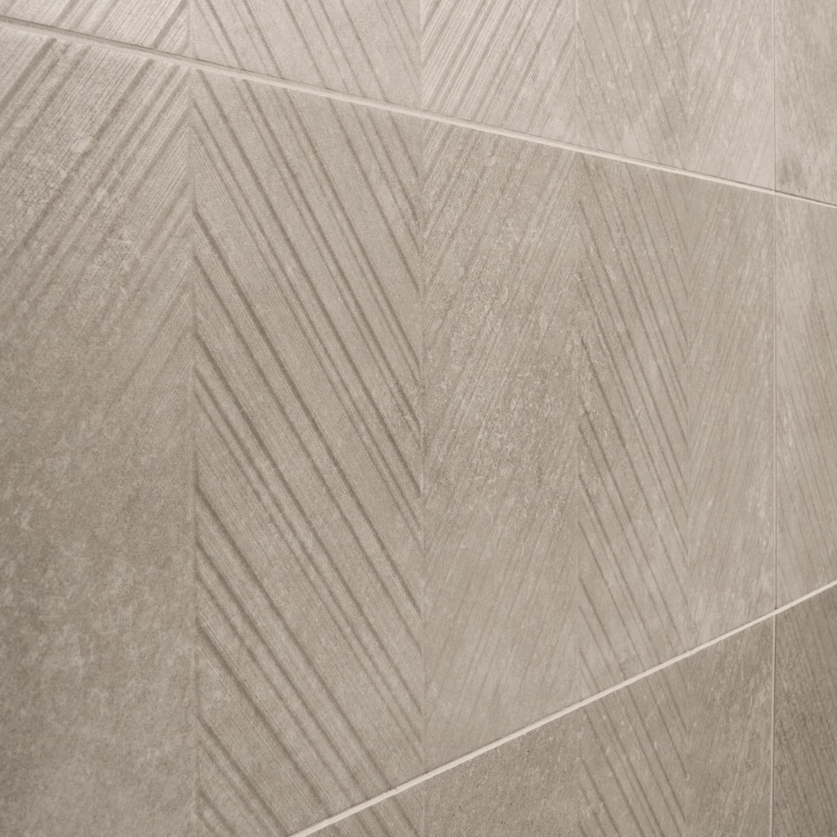 Stoneside Cream Beige Chevron 12x36 Matte Ceramic Tile