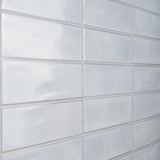 ArtBlock Azure Light Blue Glossy Porcelain Tile 4x16 by Stacy Garcia