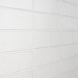 Stacy Garcia ArtBlock Fluted Bianco 4x16 Glossy Porcelain Tile