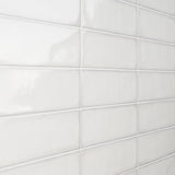 ArtBlock Bianco White 4x16 Glossy Porcelain Tile by Stacy Garcia