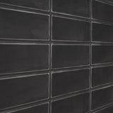 Stacy Garcia Artblock Nero Black Matte Porcelain Tile 4x16