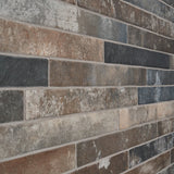 Industrial Red Mix Matte Porcelain Tile - 2x18