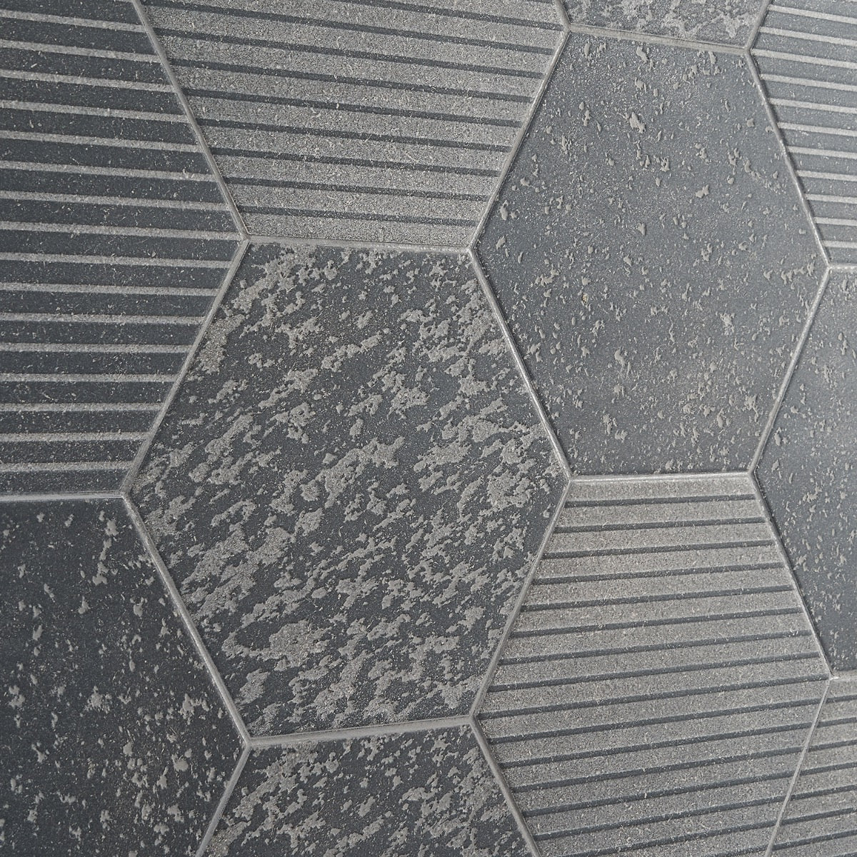 Texstone Deco Antracita Dark Gray 9" Hexagon Matte Porcelain Tile