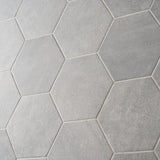 Texstone Gris Gray 9" Hexagon Matte Porcelain Tile - Lux Tile