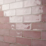 Los Lunas Rose Pink 4x12 Polished Ceramic Subway Tile - Lux Tile
