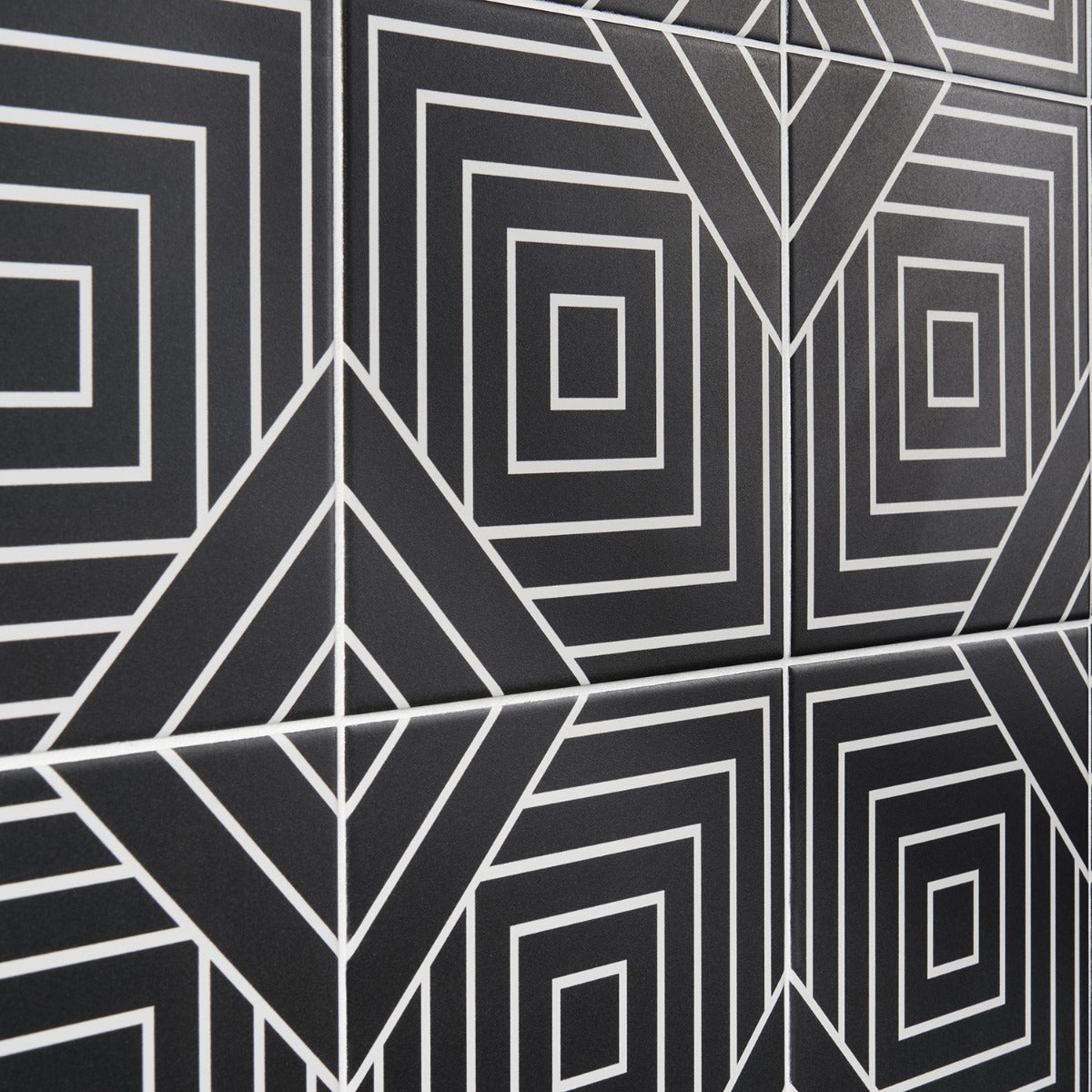 B2W Black & White Matte Porcelain Tile 8x8 - Lux Tile