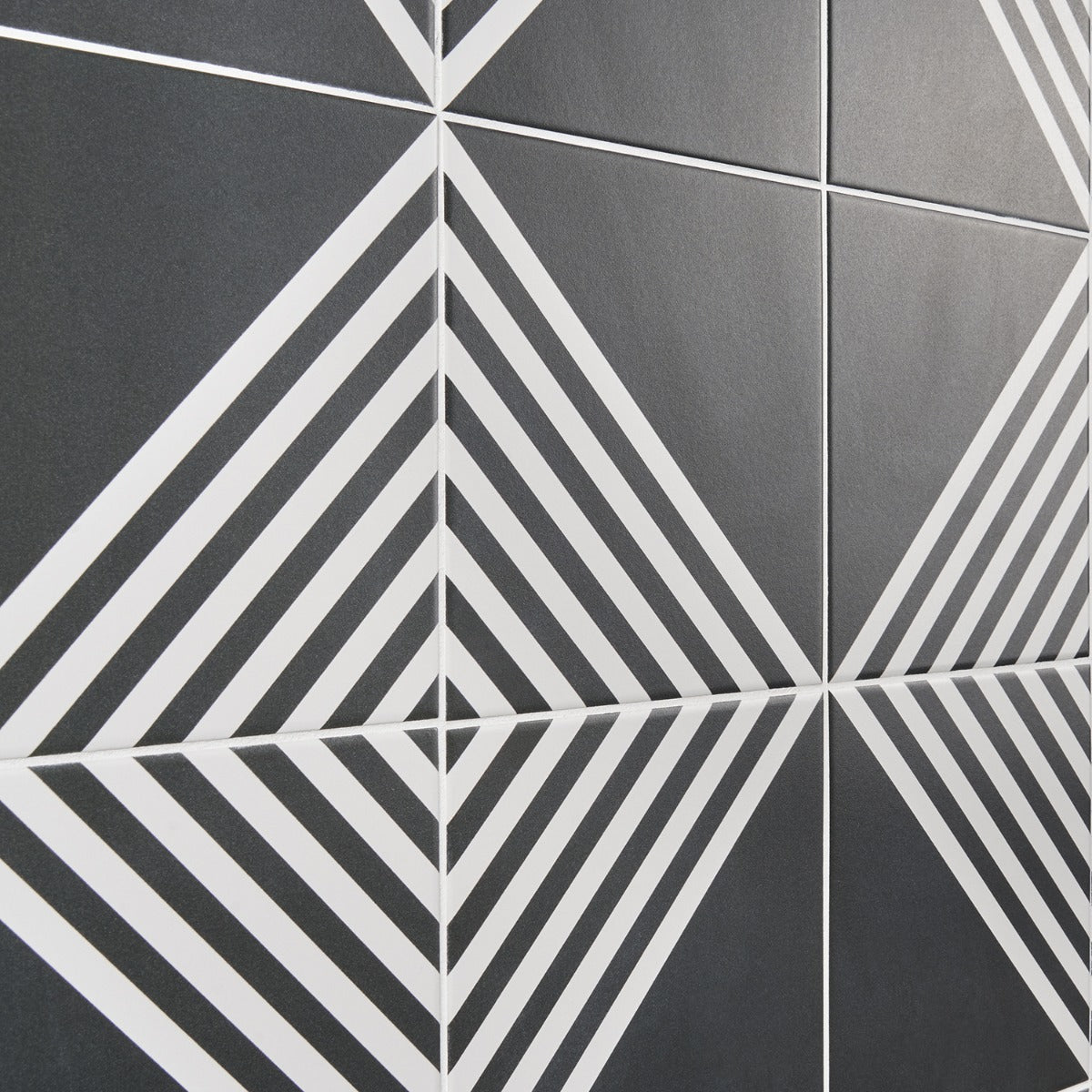 Lux Tile B2W Black & White Stripe Negative 8x8 Matte Porcelain Tile