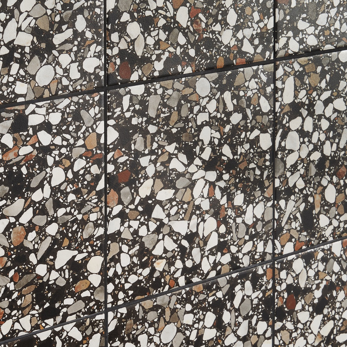 Lux Tile Chips Macro Nero Black 8x8 Matte Porcelain Tile