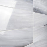 Everest Blue 8x24 Polished Ceramic Tile - Luxurious Marble Look