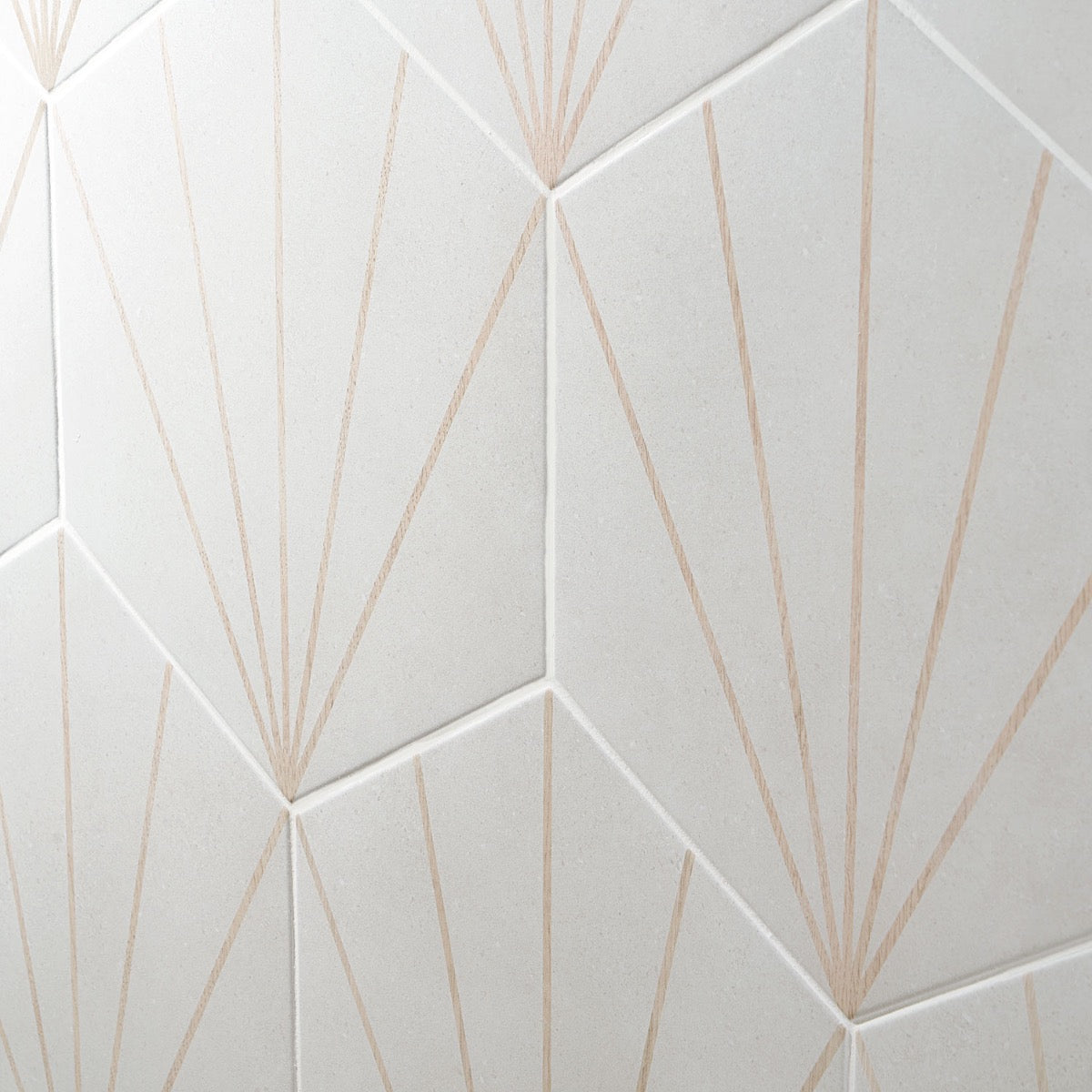 Lux Tile Pergola Beams White 12.5" Hexagon Matte Porcelain Tile