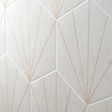 Lux Tile Pergola Beams White 12.5" Hexagon Matte Porcelain Tile