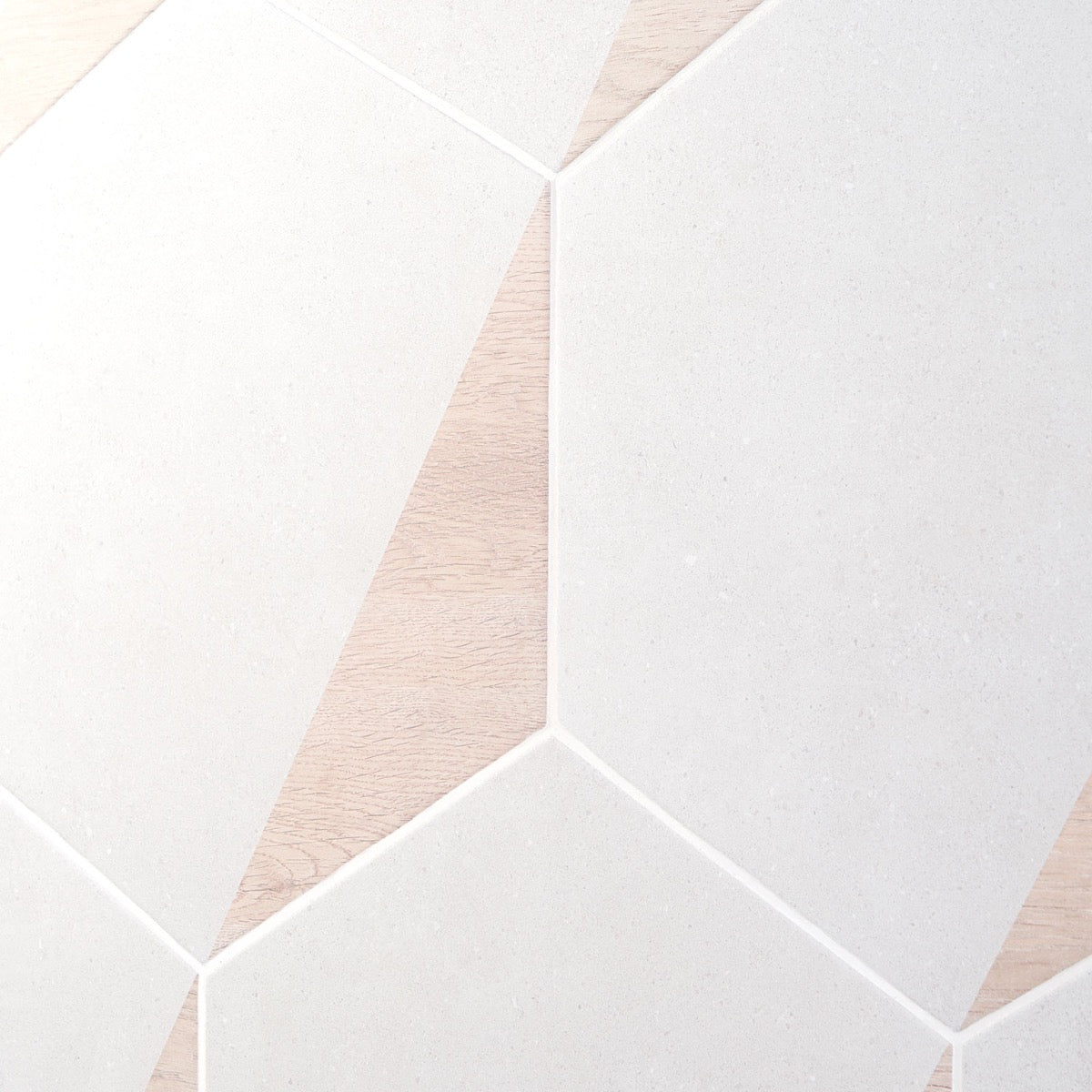 Lux Tile Pergola Wood White 12.5" Hexagon Matte Porcelain Tile