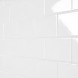 Basic White 3x6 Polished Ceramic Subway Tile for Bathroom and Kitchen Walls