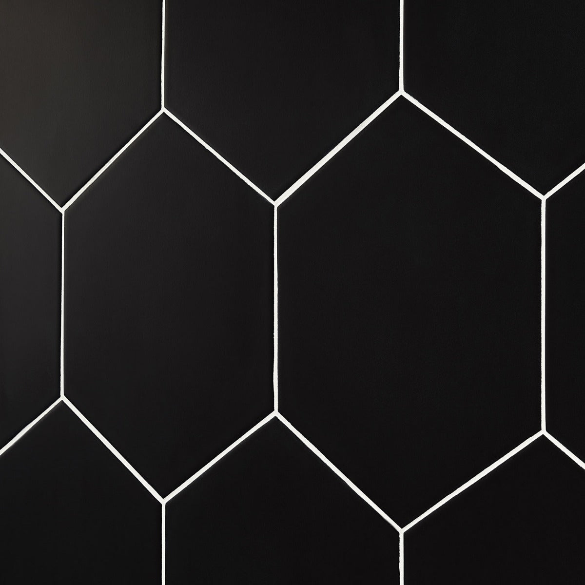 SymetroHex Black Matte Porcelain Tile - 10" Hexagon