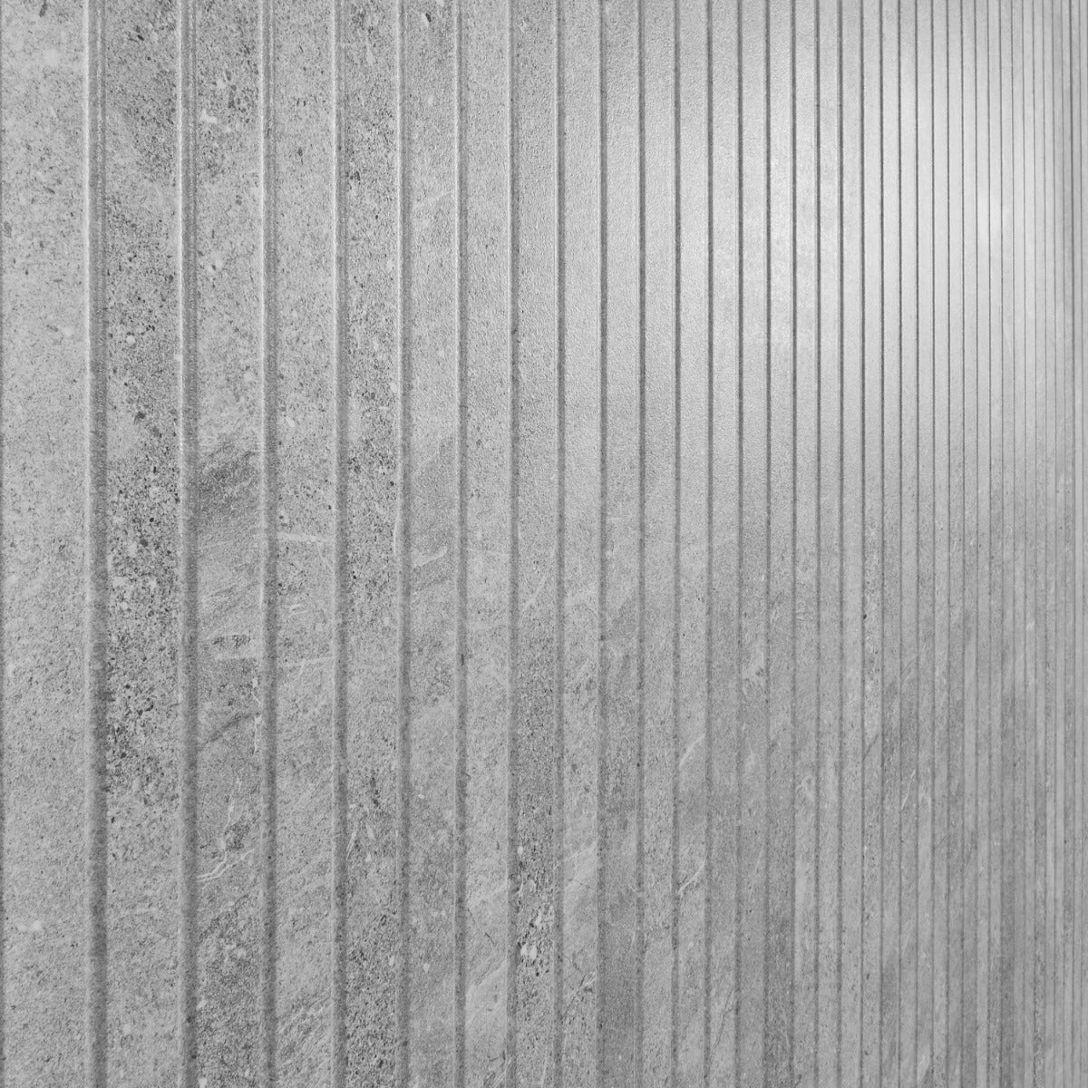 Lune Ribbon Gray 24x48 Matte Fluted Porcelain Tile - Lux Tile