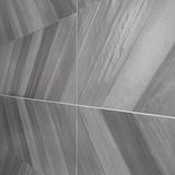 Sculpt Gray Chevron 24x48 Natural Porcelain Tile
