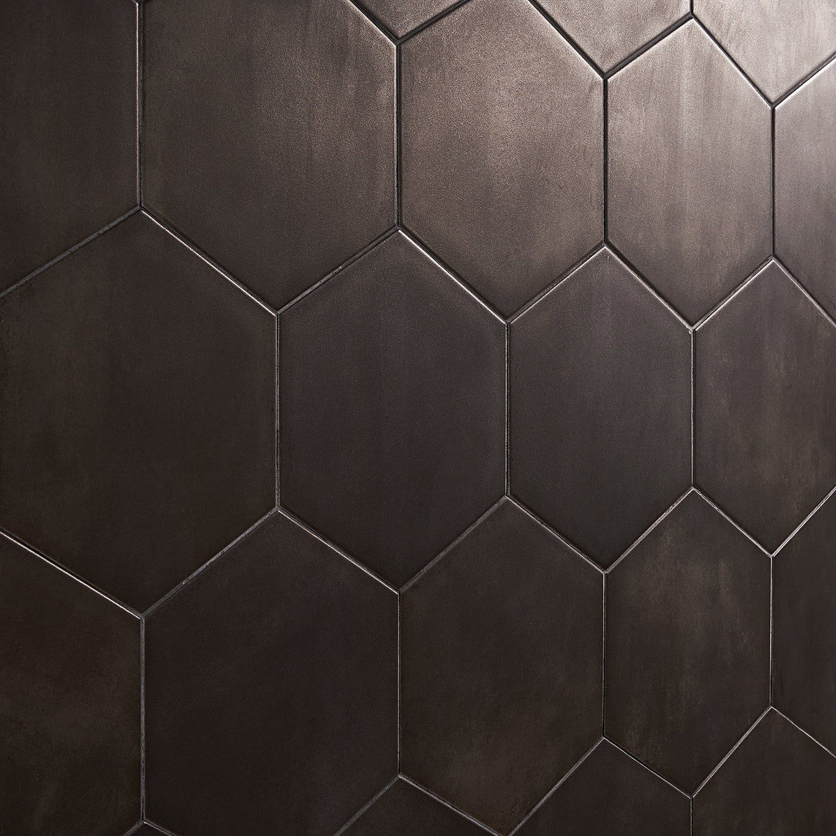 HexArt Nero Black 8" Hexagon Matte Porcelain Tile by Lux Tile
