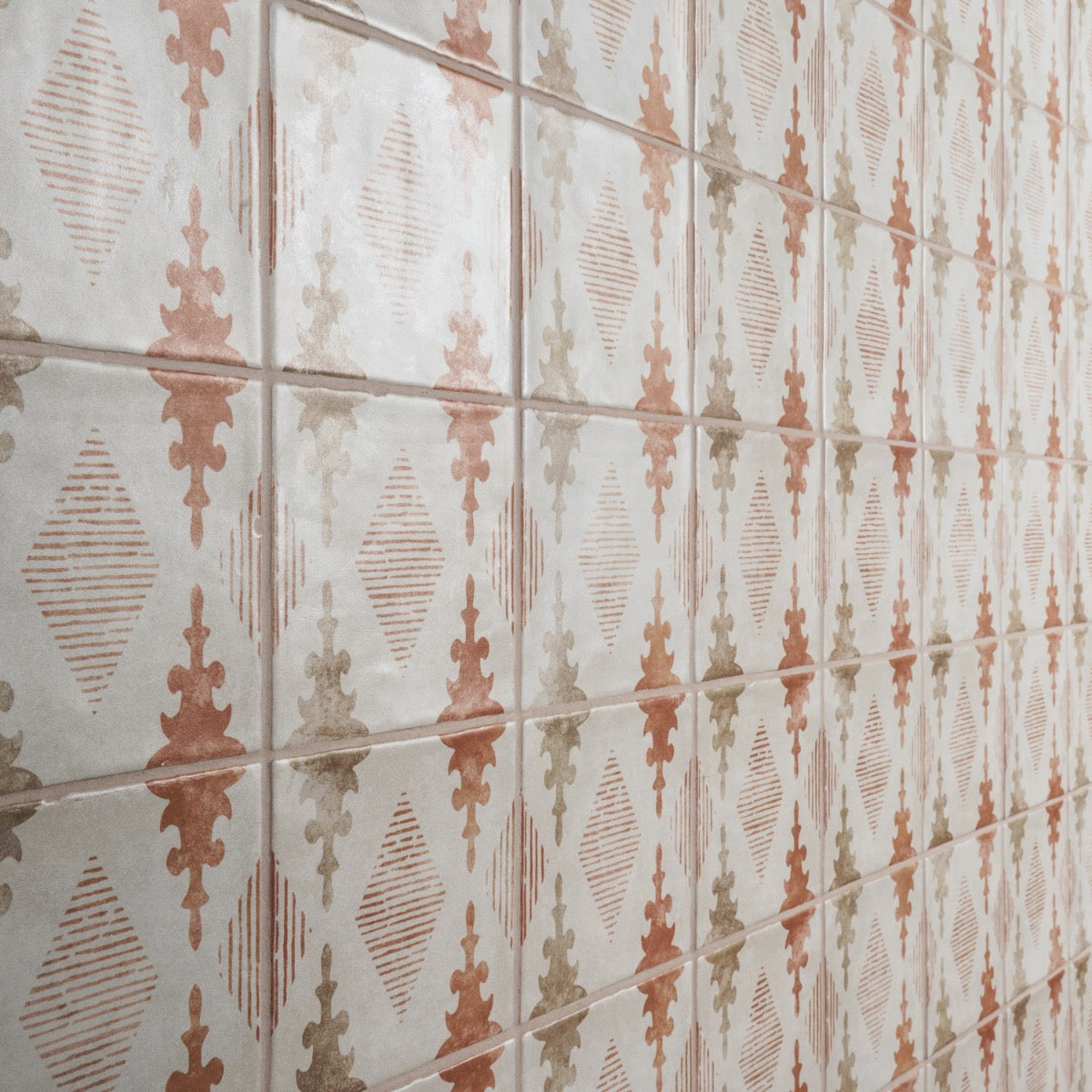 Paula Purroy Talia Aztec Terracotta 5x5 Matte Ceramic Tile