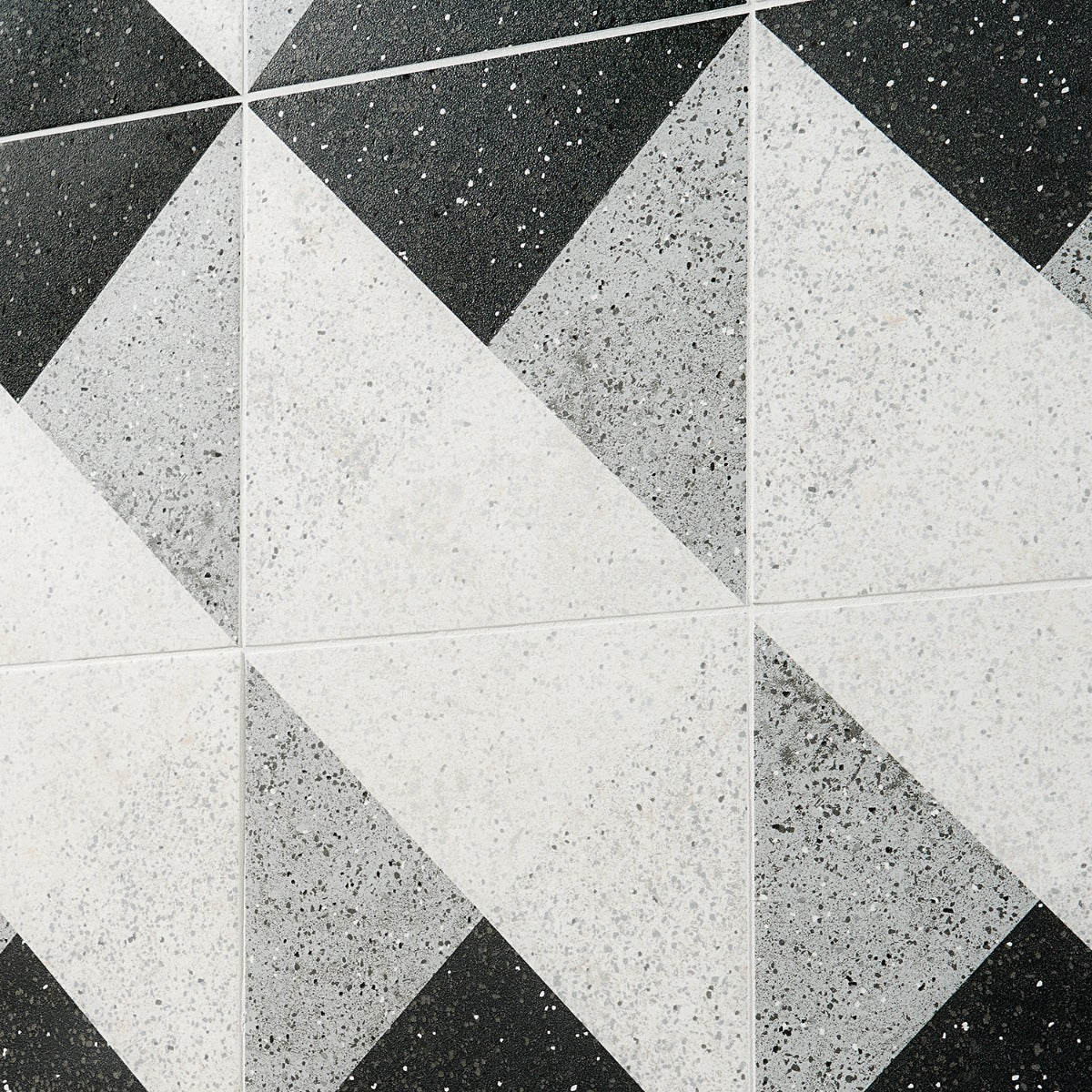 Art Geo Deco Charcoal Black Matte Porcelain Tile by Elizabeth Sutton - 8x8