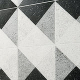 Art Geo Deco Charcoal Black Matte Porcelain Tile by Elizabeth Sutton - 8x8
