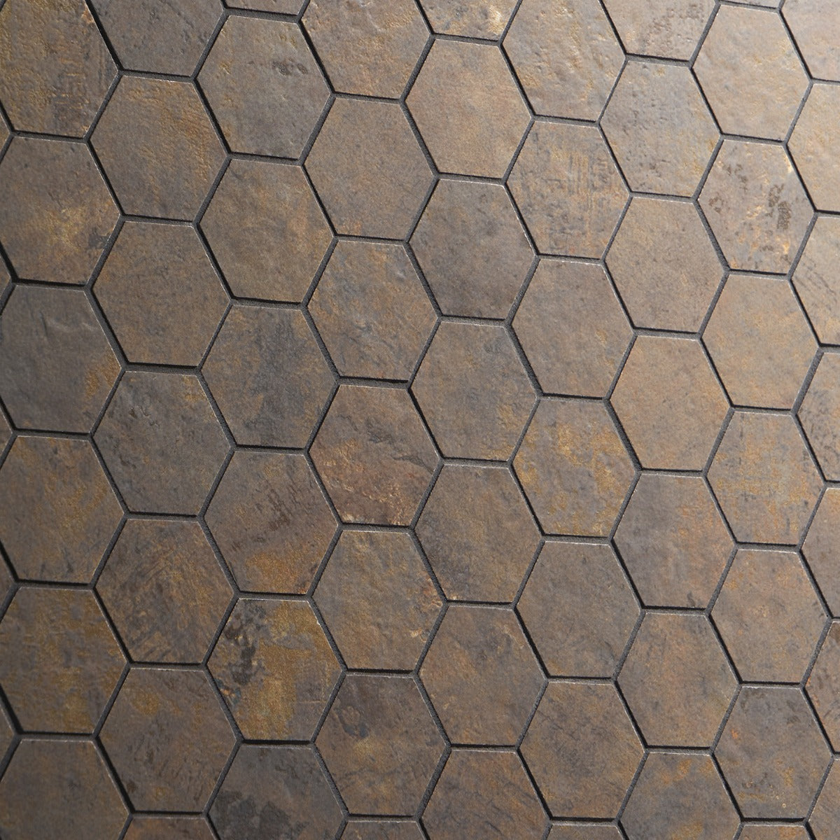 Lux Tile Portrait Copper 2" Hexagon Matte Porcelain Mosaic Tile