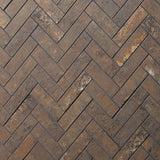 Lux Tile Portrait Copper Herringbone Matte Porcelain Mosaic Tile