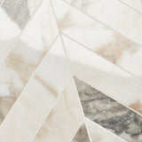 Dreamstone Calacatta Rustico Chevron Polished Porcelain Mosaic Tile
