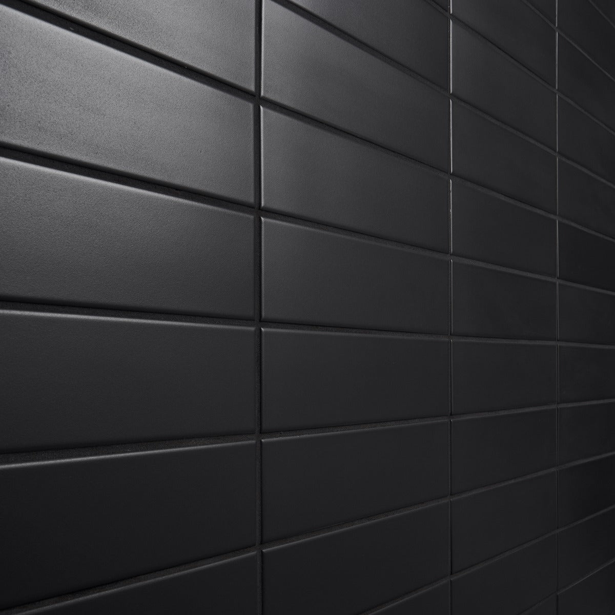 Roller Black Matte Porcelain Subway Tile - 3x11 Inch