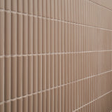Roller Ribbed Taupe 4x12 3D Matte Ceramic Tile - Lux Tile