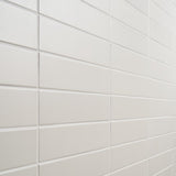 Roller White Matte Porcelain Subway Tile 3x11"