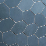 Bond Indio Blue Foliage Hexagon Matte Porcelain Mosaic Tile - Lux Tile