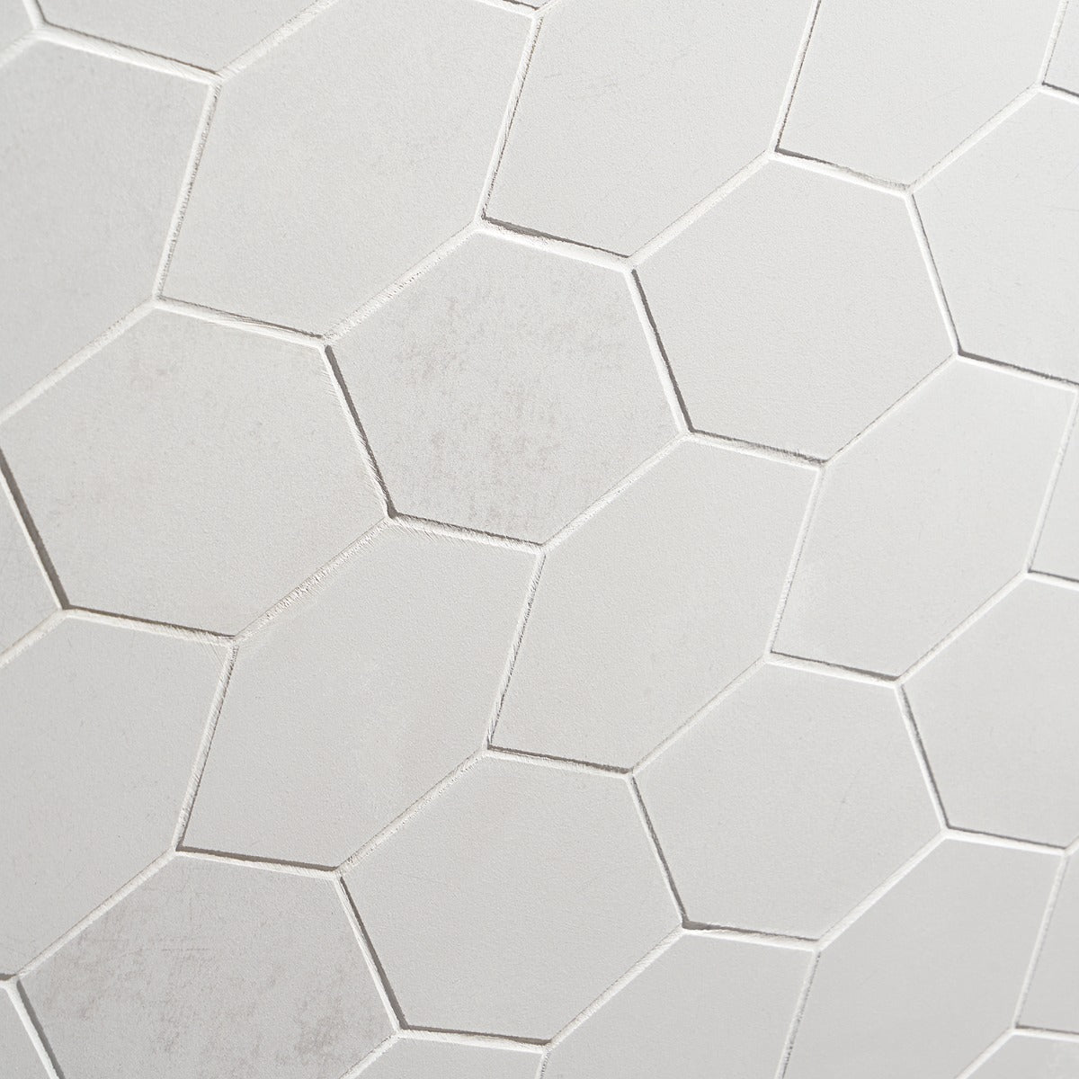 Bond Palladium Light Gray Foliage Hexagon Matte Porcelain Mosaic Tile