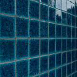 Breeze Ocean Blue 5" Crackled Glossy Porcelain Tile - Lux Tile