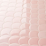 Highwater Rose Pink 5" Fish Scale Polished Ceramic Wall Tile