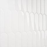 Parry White 3x8 Fishscale Glossy Ceramic Wall Tile - Tilebar